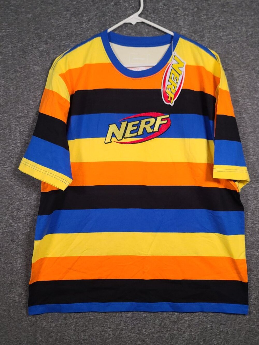 New Dumbgood Men's Size XL Nerf Striped Embroidered Logo With Sticker